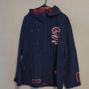 Navy and Red Hooded Jacket